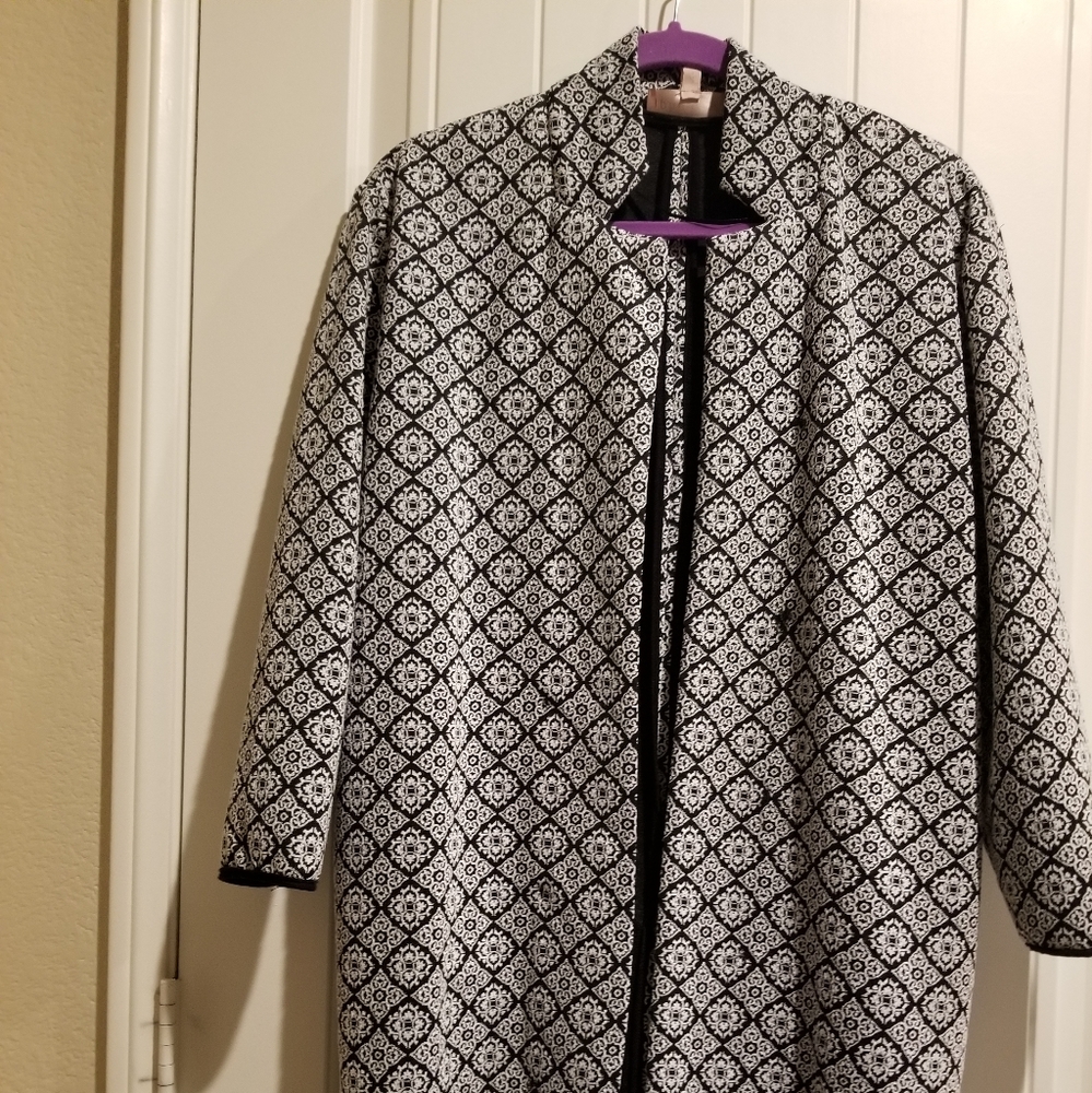 Black and White Blazer Coat